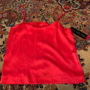 silk red tank top
